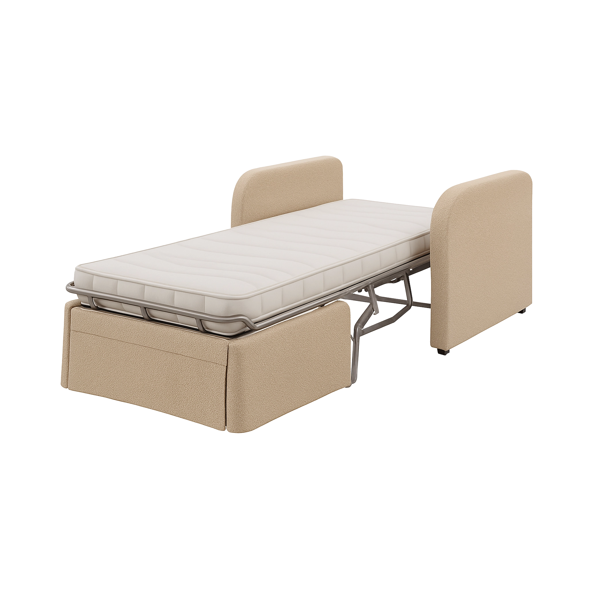 Hotelowy Fotel Rozkładany Pouf Lux Okrągłe Podłokietniki